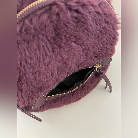 Express Teddy Fabric Plush Zip Up Purple Backpack with Adjustable Straps NWT - Picture 10 of 14
